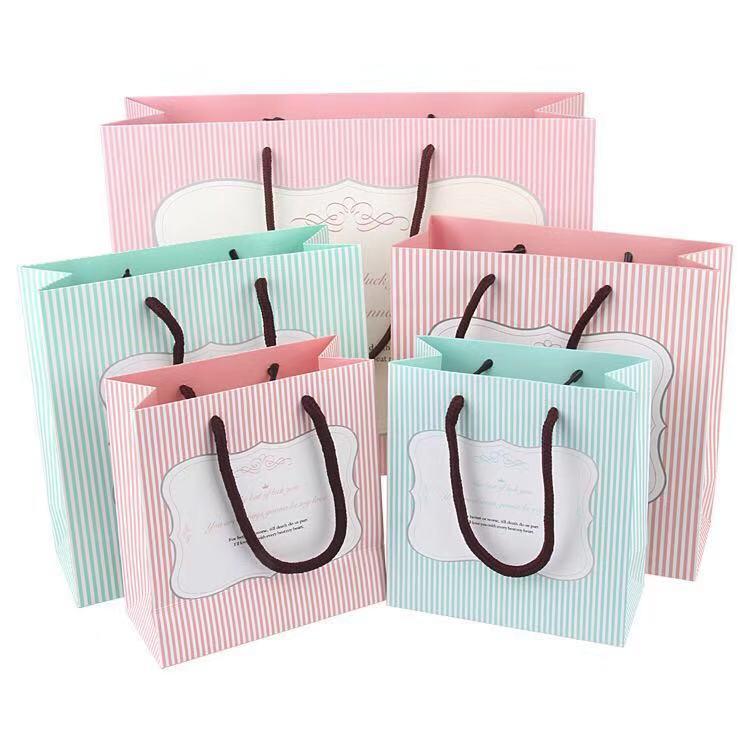Hot sale high quality custom art shopping cute bag paper paper bag candy flat handle wedding