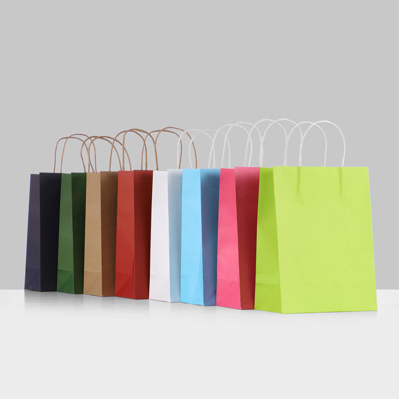 Recycled Kraft Paper Bag Print LOGO Environmental Take-out Packaging Handbag Gift Bag