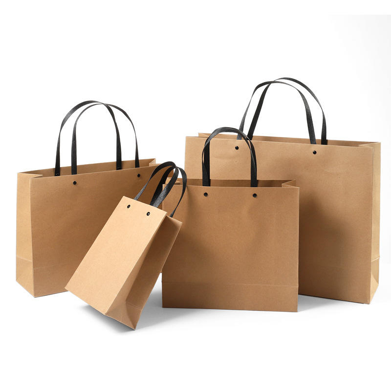 Printing Logo Brown Paper Bag Hand bag Gift Bag For Shopping