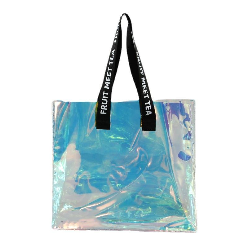 Printing LOGO Plastic Bag PVC Gift Bag Colorful Laser Shopping Advertising Handbag