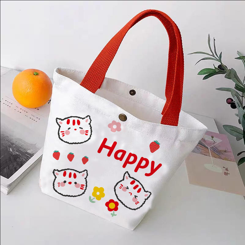 Wholesale Color Printing Canvas Bag INS Hand Gift Student Cotton Tote Bag Hand Gift set